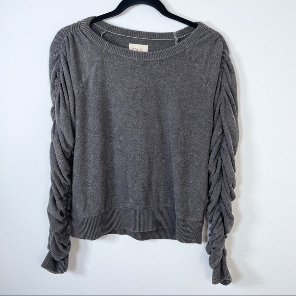 Chaser Shirred Sleeve Sweatshirt Sz Medium - Picture 4 of 15